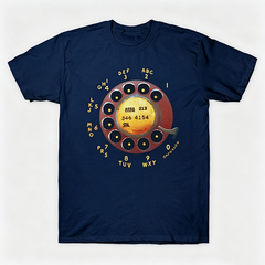 Vintage Rotary Phone Dial Pattern T-Shirt--VINT042