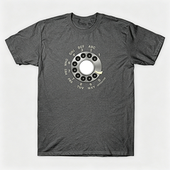 Vintage Rotary Phone Dial Pattern T-Shirt--VINT024