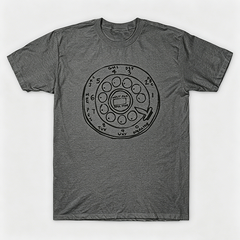 Vintage Rotary Phone Dial Pattern T-Shirt--VINT007
