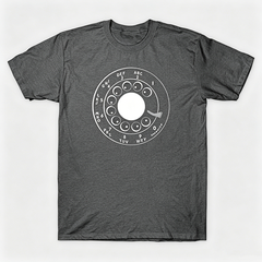 Vintage Rotary Phone Dial Pattern T-Shirt--VINT009