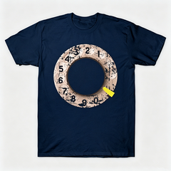 Vintage Rotary Phone Dial Pattern T-Shirt--VINT010
