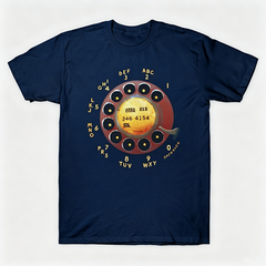 Vintage Rotary Phone Dial Pattern T-Shirt--VINT040