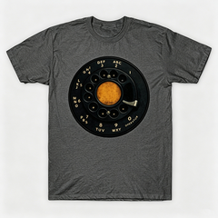 Vintage Rotary Phone Dial Pattern T-Shirt--VINT022