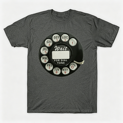 Vintage Rotary Phone Dial Pattern T-Shirt--VINT017