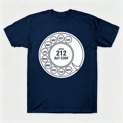 Vintage Rotary Phone Dial Pattern T-Shirt--VINT050