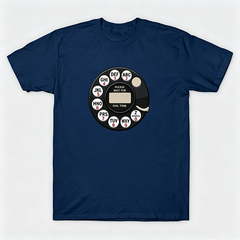 Vintage Rotary Phone Dial Pattern T-Shirt--VINT045