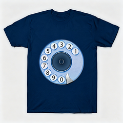 Vintage Rotary Phone Dial Pattern T-Shirt--VINT012
