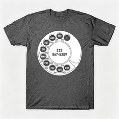 Vintage Rotary Phone Dial Pattern T-Shirt--VINT019