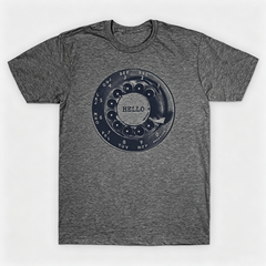 Vintage Rotary Phone Dial Pattern T-Shirt--VINT020