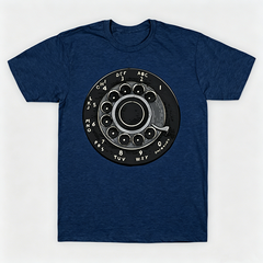 Vintage Rotary Phone Dial Pattern T-Shirt--VINT049