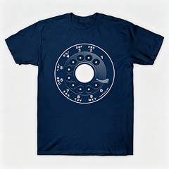 Vintage Rotary Phone Dial Pattern T-Shirt--VINT053