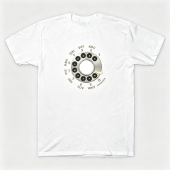 Vintage Rotary Phone Dial Pattern T-Shirt--VINT024