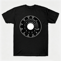 Vintage Rotary Phone Dial Pattern T-Shirt--VINT053