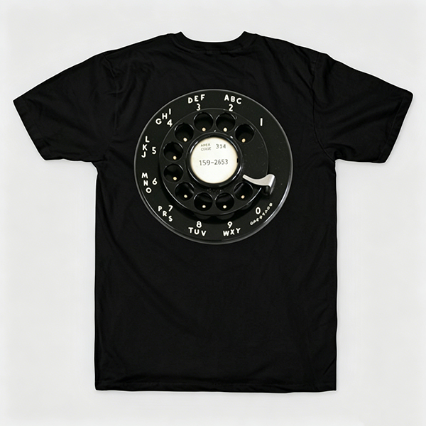 Vintage Rotary Phone Dial Pattern T-Shirt--VINT048