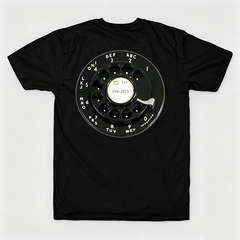 Vintage Rotary Phone Dial Pattern T-Shirt--VINT048