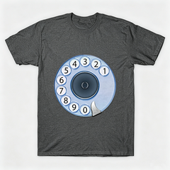 Vintage Rotary Phone Dial Pattern T-Shirt--VINT012