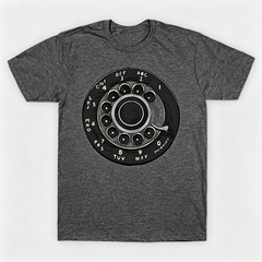 Vintage Rotary Phone Dial Pattern T-Shirt--VINT049