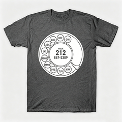 Vintage Rotary Phone Dial Pattern T-Shirt--VINT050