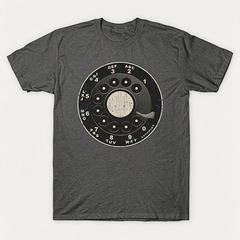 Vintage Rotary Phone Dial Pattern T-Shirt--VINT055