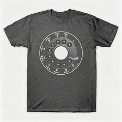 Vintage Rotary Phone Dial Pattern T-Shirt--VINT053