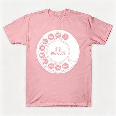 Vintage Rotary Phone Dial Pattern T-Shirt--VINT019