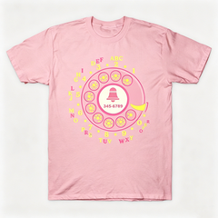 Vintage Rotary Phone Dial Pattern T-Shirt--VINT025