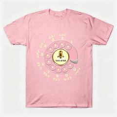 Vintage Rotary Phone Dial Pattern T-Shirt--VINT013