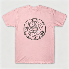Vintage Rotary Phone Dial Pattern T-Shirt--VINT007