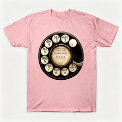 Vintage Rotary Phone Dial Pattern T-Shirt--VINT031