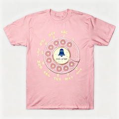 Vintage Rotary Phone Dial Pattern T-Shirt--VINT027
