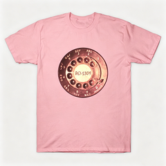 Vintage Rotary Phone Dial Pattern T-Shirt--VINT021