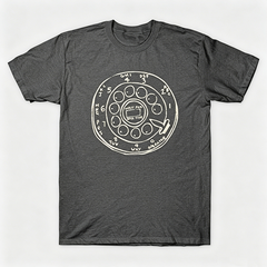 Vintage Rotary Phone Dial Pattern T-Shirt--VINT005