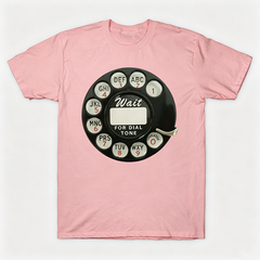 Vintage Rotary Phone Dial Pattern T-Shirt--VINT017