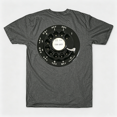 Vintage Rotary Phone Dial Pattern T-Shirt--VINT048