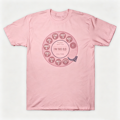 Vintage Rotary Phone Dial Pattern T-Shirt--VINT016
