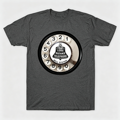 Vintage Rotary Phone Dial Pattern T-Shirt--VINT041