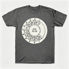 Vintage Rotary Phone Dial Pattern T-Shirt--VINT046