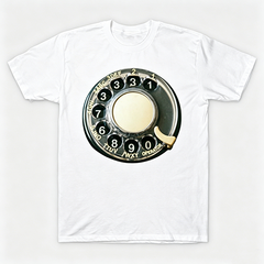 Vintage Rotary Phone Dial Pattern T-Shirt--VINT034