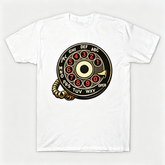 Vintage Rotary Phone Dial Pattern T-Shirt--VINT033
