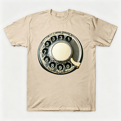 Vintage Rotary Phone Dial Pattern T-Shirt--VINT034