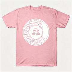 Vintage Rotary Phone Dial Pattern T-Shirt--VINT050