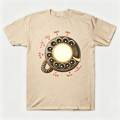 Vintage Rotary Phone Dial Pattern T-Shirt--VINT030