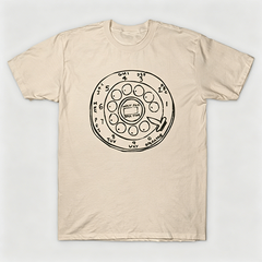 Vintage Rotary Phone Dial Pattern T-Shirt--VINT007