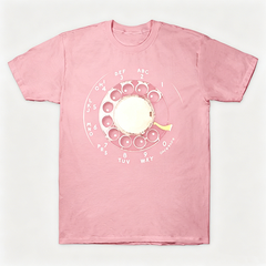Vintage Rotary Phone Dial Pattern T-Shirt--VINT004