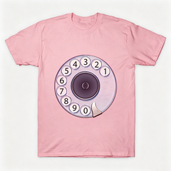 Vintage Rotary Phone Dial Pattern T-Shirt--VINT012