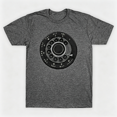 Vintage Rotary Phone Dial Pattern T-Shirt--VINT036