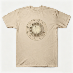 Vintage Rotary Phone Dial Pattern T-Shirt--VINT028