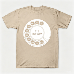 Vintage Rotary Phone Dial Pattern T-Shirt--VINT019