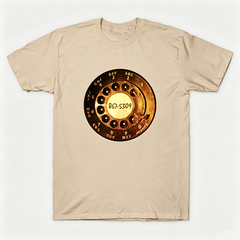 Vintage Rotary Phone Dial Pattern T-Shirt--VINT021