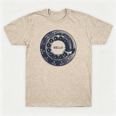 Vintage Rotary Phone Dial Pattern T-Shirt--VINT020